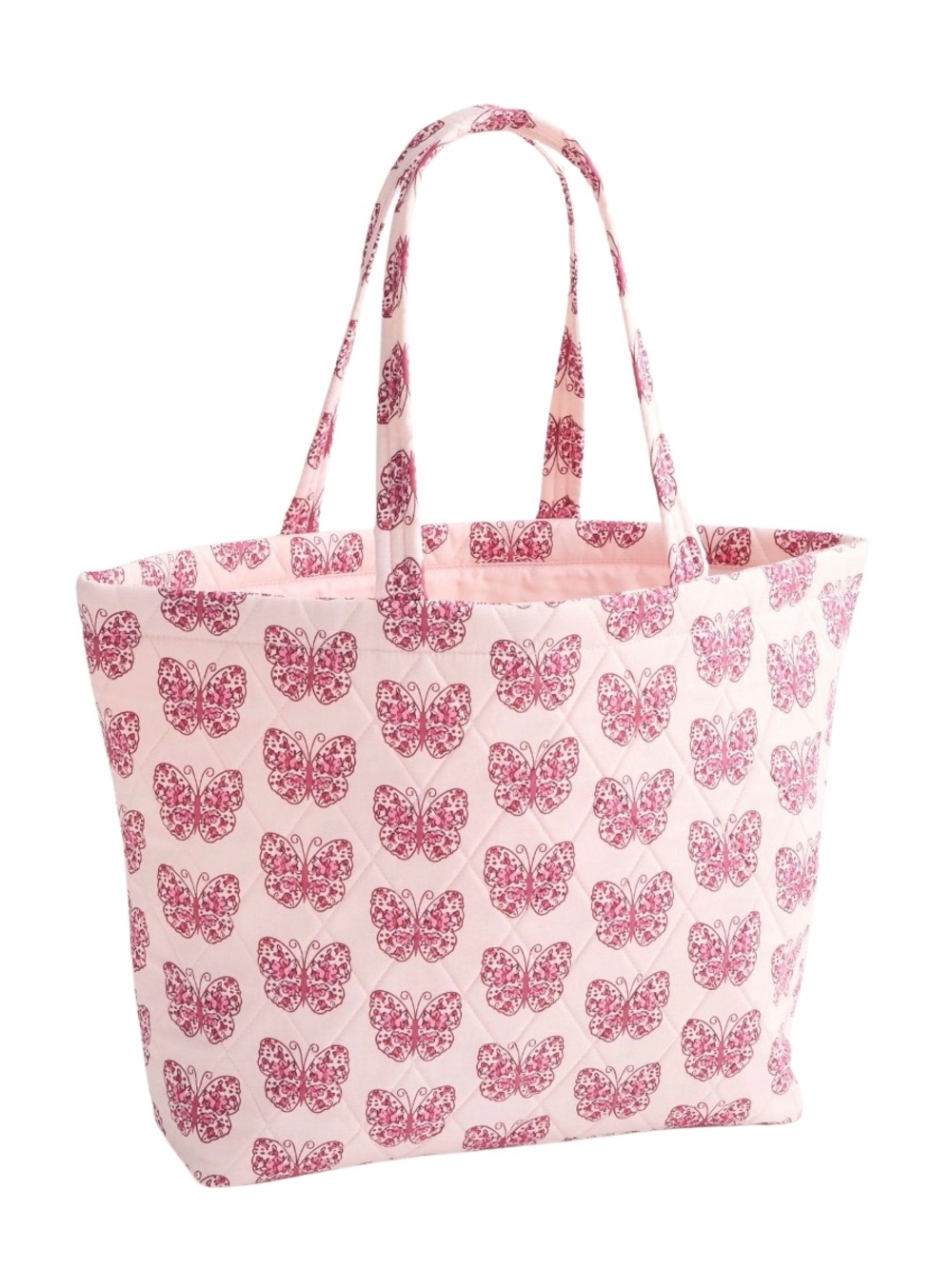 Vera Bradley East West Tote in the Butterfly Blooms Crystal Pink Pattern